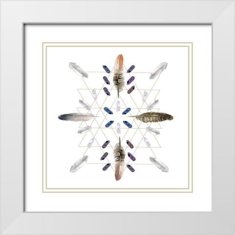 Crystal Matrix IV White Modern Wood Framed Art Print with Double Matting by Parker, Jennifer Paxton