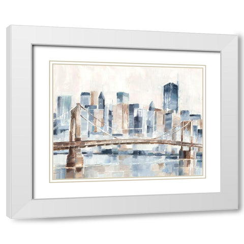 Blue Hour II White Modern Wood Framed Art Print with Double Matting by Harper, Ethan