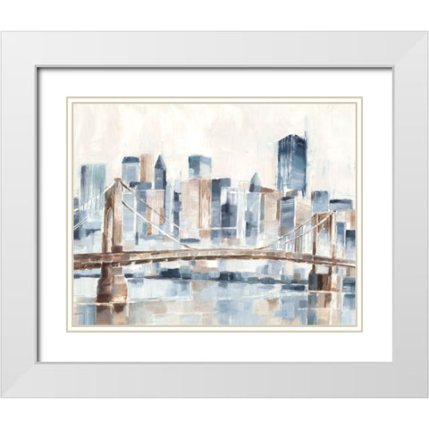 Blue Hour II White Modern Wood Framed Art Print with Double Matting by Harper, Ethan
