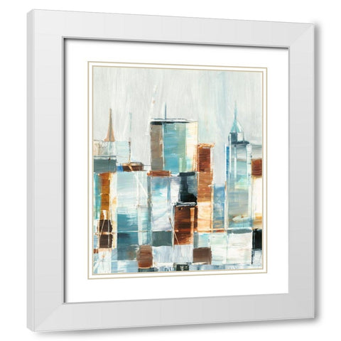 City Colors I White Modern Wood Framed Art Print with Double Matting by Harper, Ethan