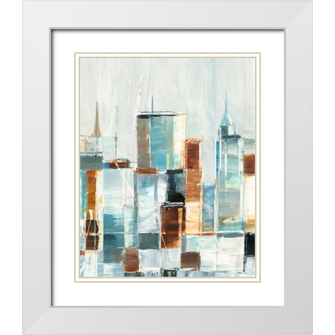 City Colors I White Modern Wood Framed Art Print with Double Matting by Harper, Ethan