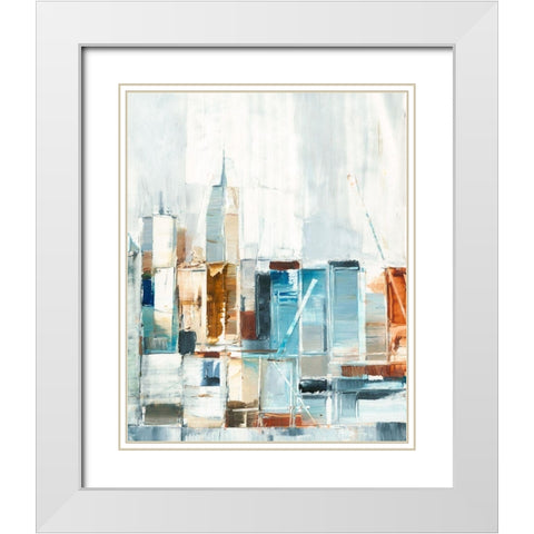 City Colors II White Modern Wood Framed Art Print with Double Matting by Harper, Ethan