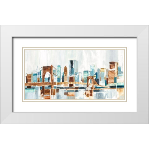 City Colors III White Modern Wood Framed Art Print with Double Matting by Harper, Ethan