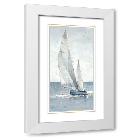 Grey Seas I White Modern Wood Framed Art Print with Double Matting by Harper, Ethan
