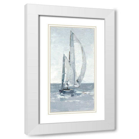 Grey Seas II White Modern Wood Framed Art Print with Double Matting by Harper, Ethan