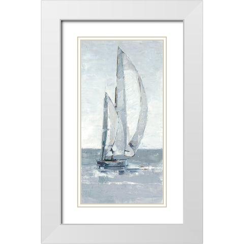 Grey Seas II White Modern Wood Framed Art Print with Double Matting by Harper, Ethan