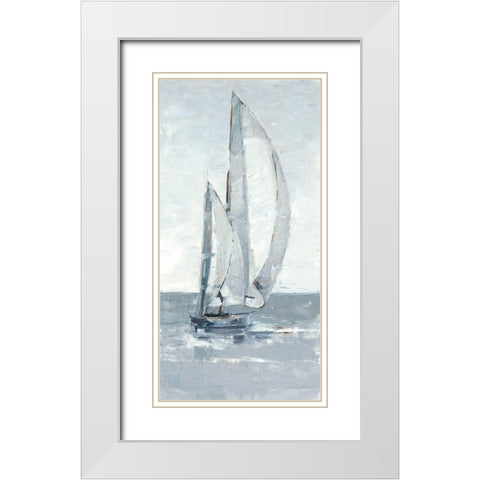 Grey Seas II White Modern Wood Framed Art Print with Double Matting by Harper, Ethan