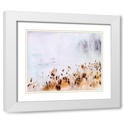 Sea Oats Mist II White Modern Wood Framed Art Print with Double Matting by Parker, Jennifer Paxton