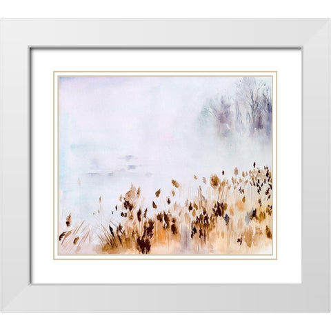 Sea Oats Mist II White Modern Wood Framed Art Print with Double Matting by Parker, Jennifer Paxton
