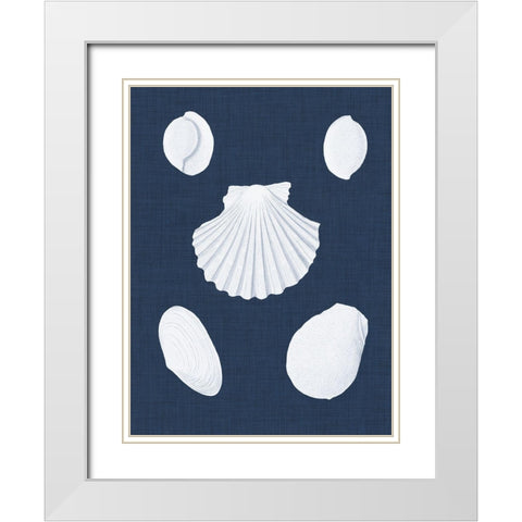 Coquillages Blancs III White Modern Wood Framed Art Print with Double Matting by Vision Studio