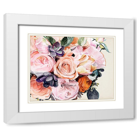 Autumn Bouquet I White Modern Wood Framed Art Print with Double Matting by Parker, Jennifer Paxton