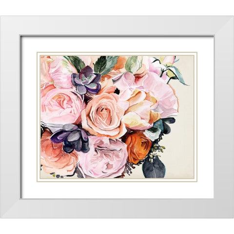 Autumn Bouquet I White Modern Wood Framed Art Print with Double Matting by Parker, Jennifer Paxton