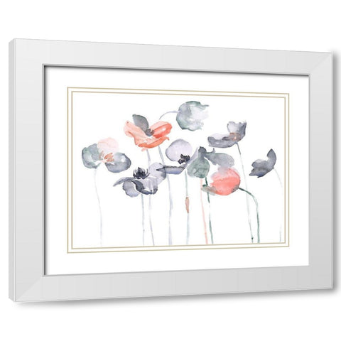 Poppy Haze I White Modern Wood Framed Art Print with Double Matting by Parker, Jennifer Paxton