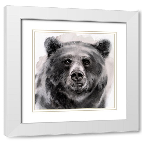 Bear Grin II White Modern Wood Framed Art Print with Double Matting by Parker, Jennifer Paxton