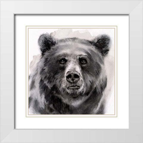 Bear Grin II White Modern Wood Framed Art Print with Double Matting by Parker, Jennifer Paxton