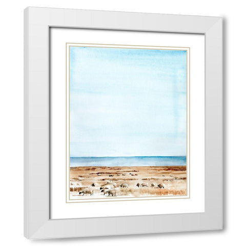 Scottish Ewes I White Modern Wood Framed Art Print with Double Matting by Parker, Jennifer Paxton