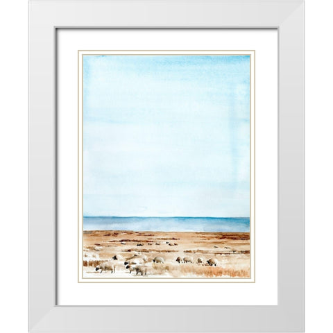 Scottish Ewes I White Modern Wood Framed Art Print with Double Matting by Parker, Jennifer Paxton