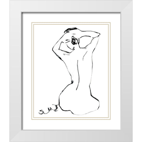 Fixing the Bun I White Modern Wood Framed Art Print with Double Matting by Parker, Jennifer Paxton