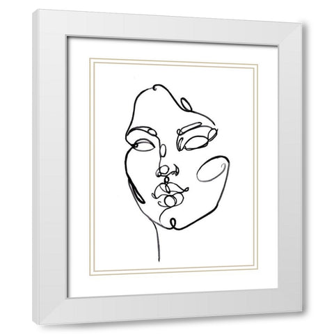 Linear Thoughts I White Modern Wood Framed Art Print with Double Matting by Parker, Jennifer Paxton