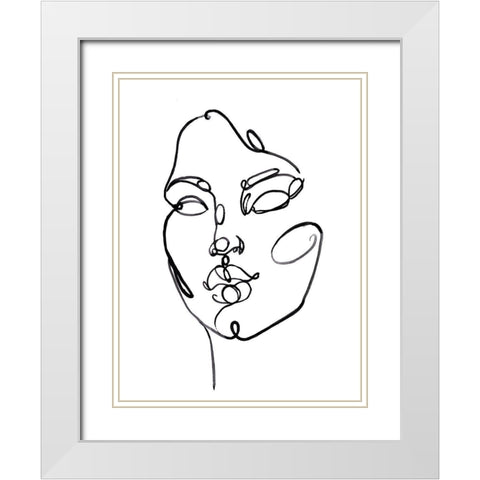 Linear Thoughts I White Modern Wood Framed Art Print with Double Matting by Parker, Jennifer Paxton