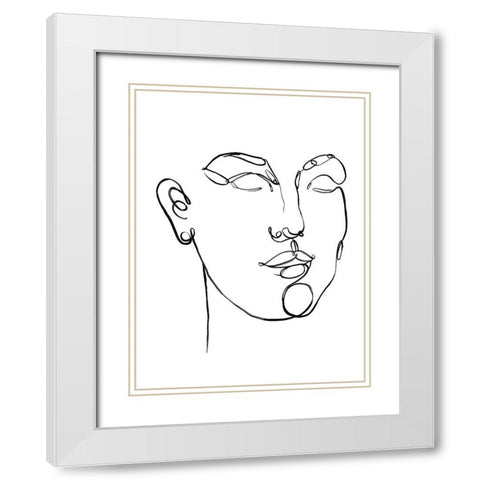 Linear Thoughts II White Modern Wood Framed Art Print with Double Matting by Parker, Jennifer Paxton