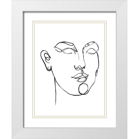 Linear Thoughts II White Modern Wood Framed Art Print with Double Matting by Parker, Jennifer Paxton