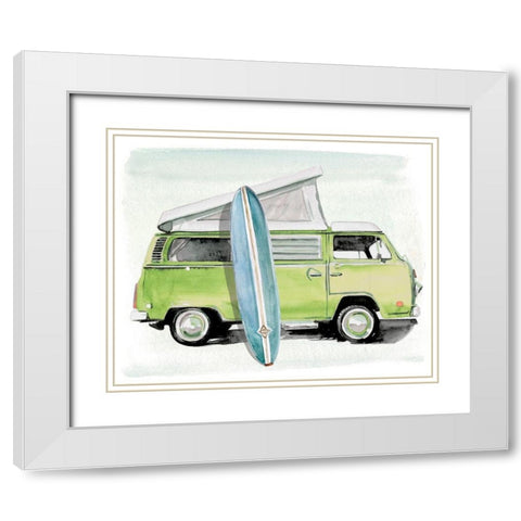 Surf Wagon I White Modern Wood Framed Art Print with Double Matting by Parker, Jennifer Paxton