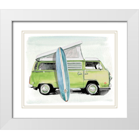 Surf Wagon I White Modern Wood Framed Art Print with Double Matting by Parker, Jennifer Paxton
