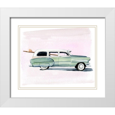 Surf Wagon III White Modern Wood Framed Art Print with Double Matting by Parker, Jennifer Paxton