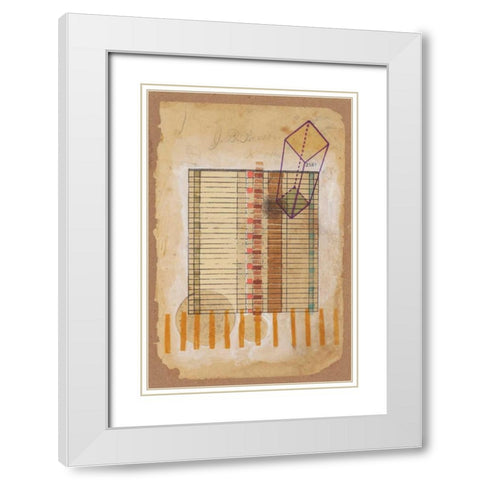 Grid and Parallelogram White Modern Wood Framed Art Print with Double Matting by Galapon, Nikki