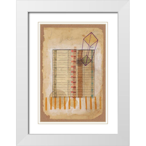 Grid and Parallelogram White Modern Wood Framed Art Print with Double Matting by Galapon, Nikki