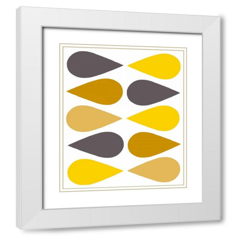 Raindrops I White Modern Wood Framed Art Print with Double Matting by Zarris, Chariklia