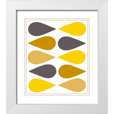 Raindrops I White Modern Wood Framed Art Print with Double Matting by Zarris, Chariklia