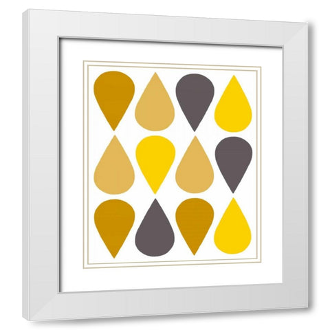 Raindrops III White Modern Wood Framed Art Print with Double Matting by Zarris, Chariklia