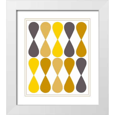 Raindrops IV White Modern Wood Framed Art Print with Double Matting by Zarris, Chariklia