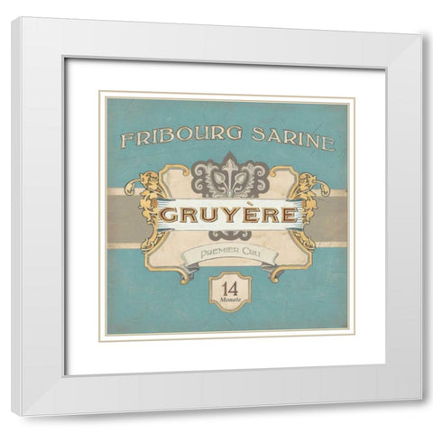 Nouveau Chevre III White Modern Wood Framed Art Print with Double Matting by Vess, June Erica