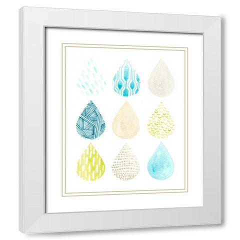 Pattern Drops I White Modern Wood Framed Art Print with Double Matting by Vess, June Erica