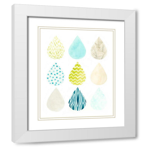 Pattern Drops II White Modern Wood Framed Art Print with Double Matting by Vess, June Erica