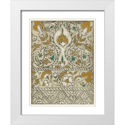 Earthenware Floral I White Modern Wood Framed Art Print with Double Matting by Zarris, Chariklia