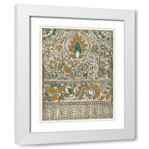 Earthenware Floral II White Modern Wood Framed Art Print with Double Matting by Zarris, Chariklia