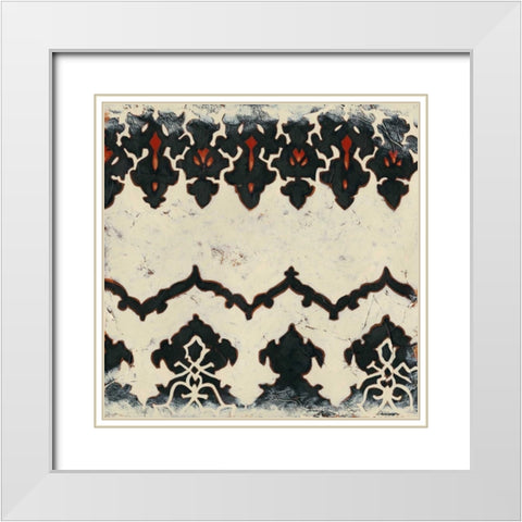 Bolero IV White Modern Wood Framed Art Print with Double Matting by Zarris, Chariklia
