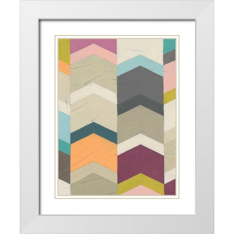 Confetti Prism I White Modern Wood Framed Art Print with Double Matting by Vess, June Erica