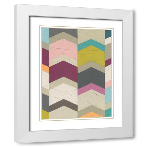 Confetti Prism II White Modern Wood Framed Art Print with Double Matting by Vess, June Erica