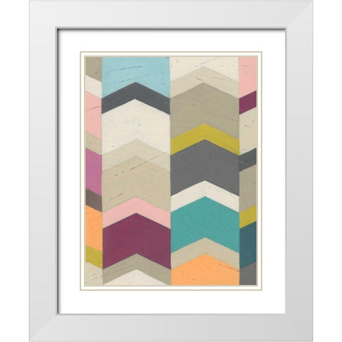 Confetti Prism III White Modern Wood Framed Art Print with Double Matting by Vess, June Erica