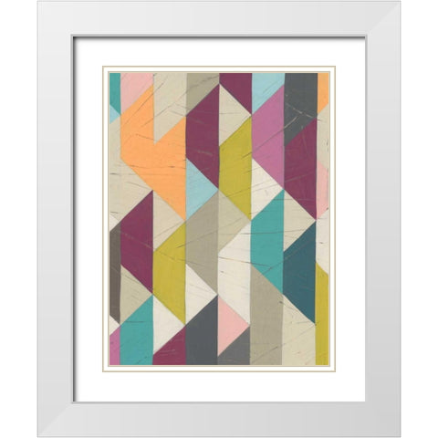 Confetti Prism IV White Modern Wood Framed Art Print with Double Matting by Vess, June Erica