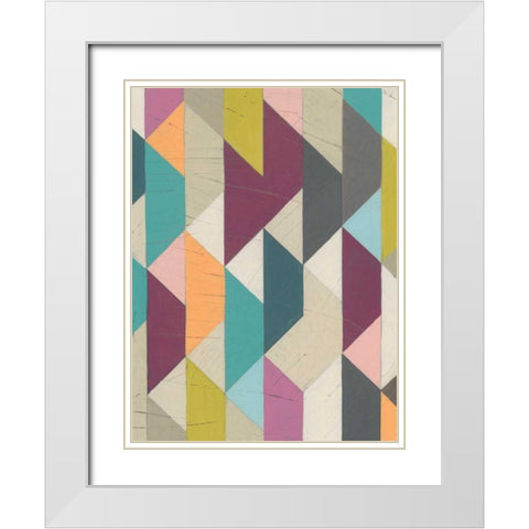 Confetti Prism V White Modern Wood Framed Art Print with Double Matting by Vess, June Erica