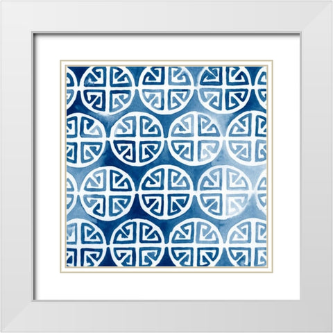 Watercolor Indigo II White Modern Wood Framed Art Print with Double Matting by Vess, June Erica