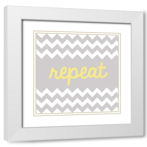 Repeat White Modern Wood Framed Art Print with Double Matting by Hambly, Anna