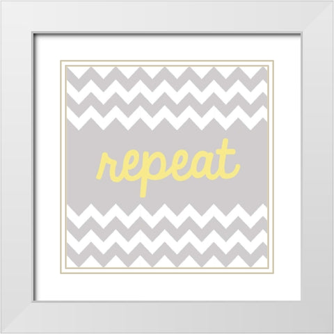 Repeat White Modern Wood Framed Art Print with Double Matting by Hambly, Anna
