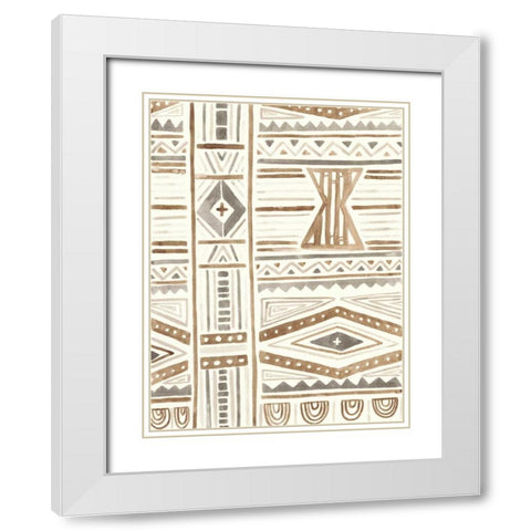 Tribal Impressions III White Modern Wood Framed Art Print with Double Matting by Vess, June Erica